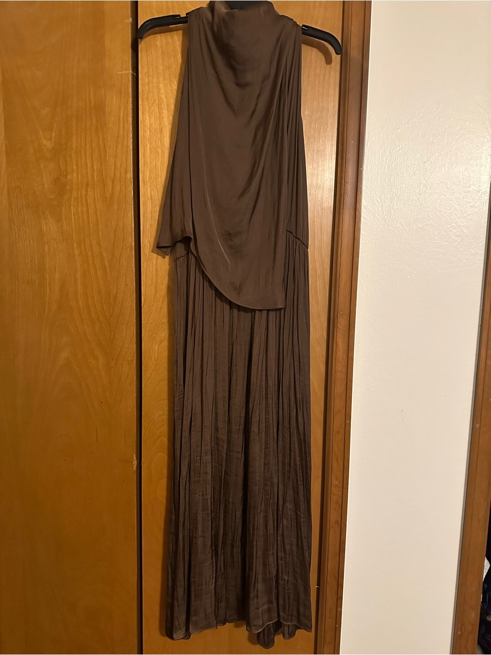 Zara Chocolate Brown Draped Maxi Skirt